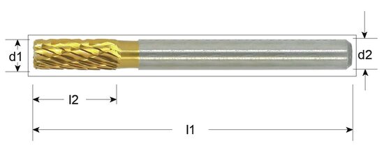 Cilindriska borfrēze – Forma A, D12